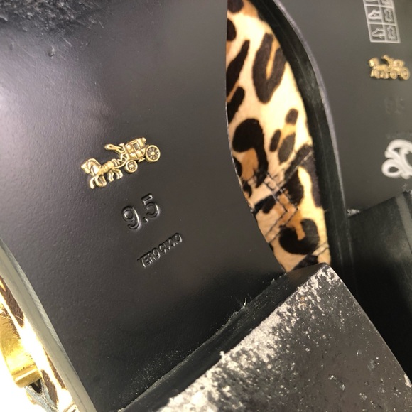 Coach Leopard Print Ankle Boots with Gold Chain size 9.5 - Picture 9 of 14